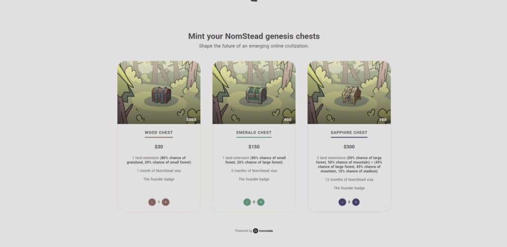 Nomstead Genesis Chest Nft Mint Info
