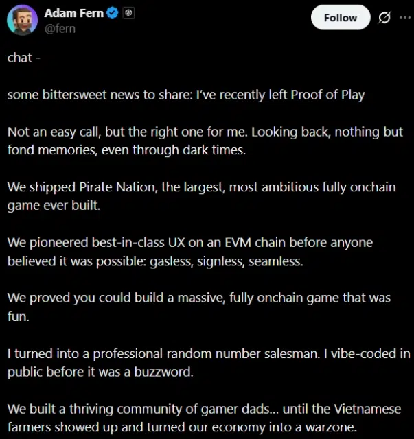 Proof Of Play Co-Founder Blames Vietnamese Players For A Broken Game Economy As He Leaves The Company