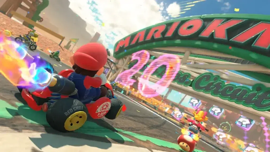 Mario Kart World Nintendo Switch 2 Game Cover With Racing Multiplayer Action In Game Lists Console.