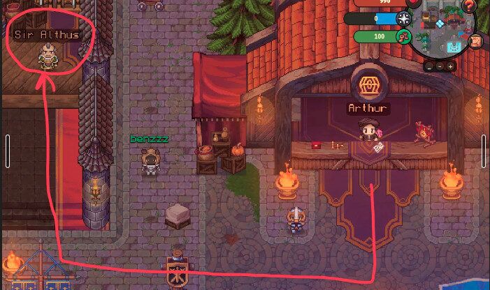 Cambria Season 3 Player Speaking To Sir Althus At The Royal Treasury To Convert Corrupted Loot Into Silver And Royal Favor