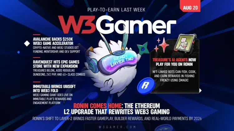 Play-To-Earn Weekly Recap: Ronin’s Ethereum L2 Move, Treasure Ai Agents, And Immutable’s Web2 Push
