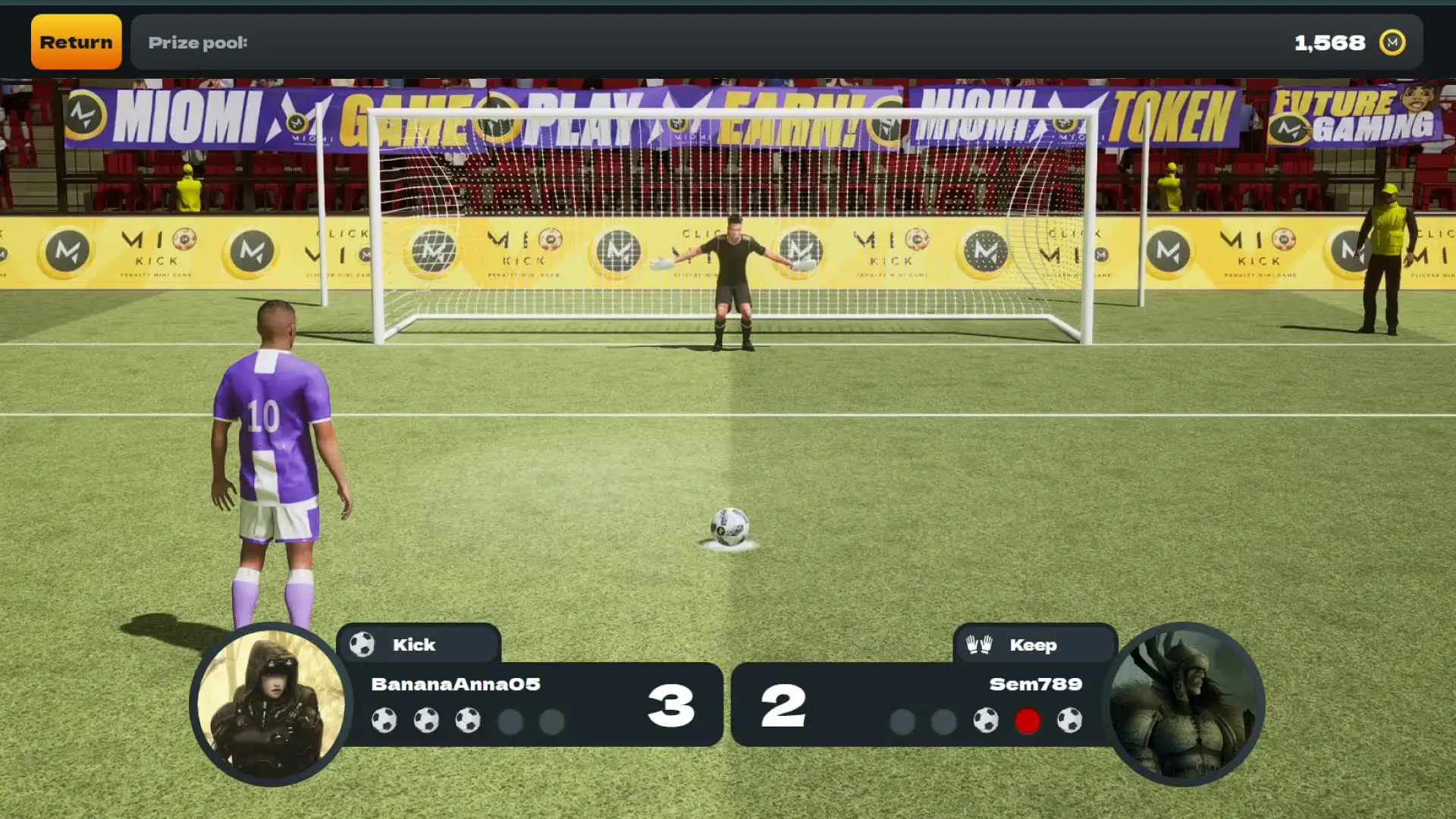 Kick Mio Penalty Shooter In Miomi Game Blockchain Ecosystem With Telegram Click Mio Airdrops