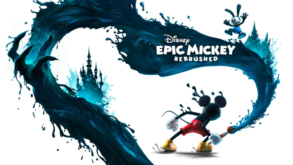Disney Epic Mickey Rebrushed Ps Plus Platformer With Mickey Using Paint Brush In Wasteland