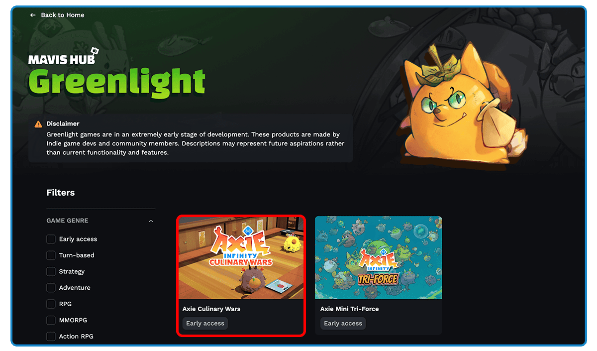 Mavis Hub: Greenlight Unveiled - A New Chapter For Axie Game Development