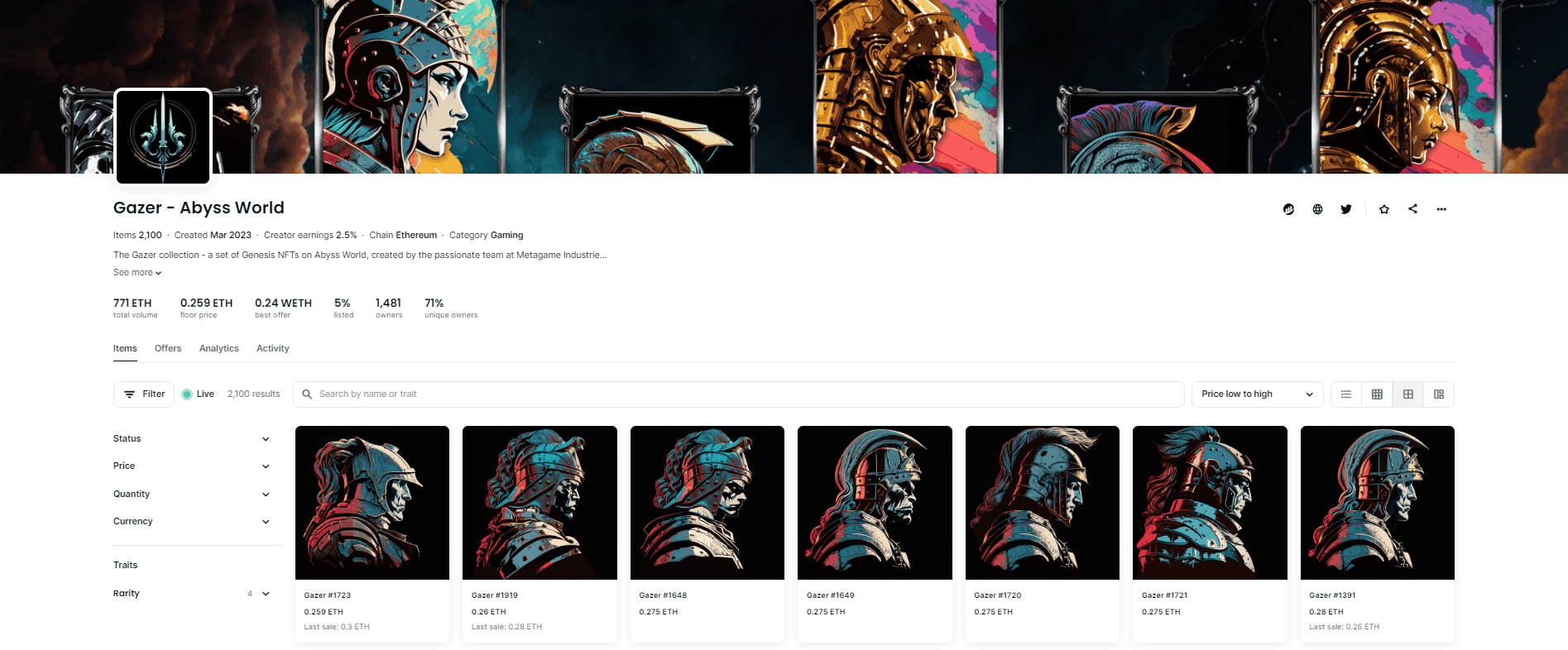 Abyss World Arpg Gazer Collecton Nft Opensea