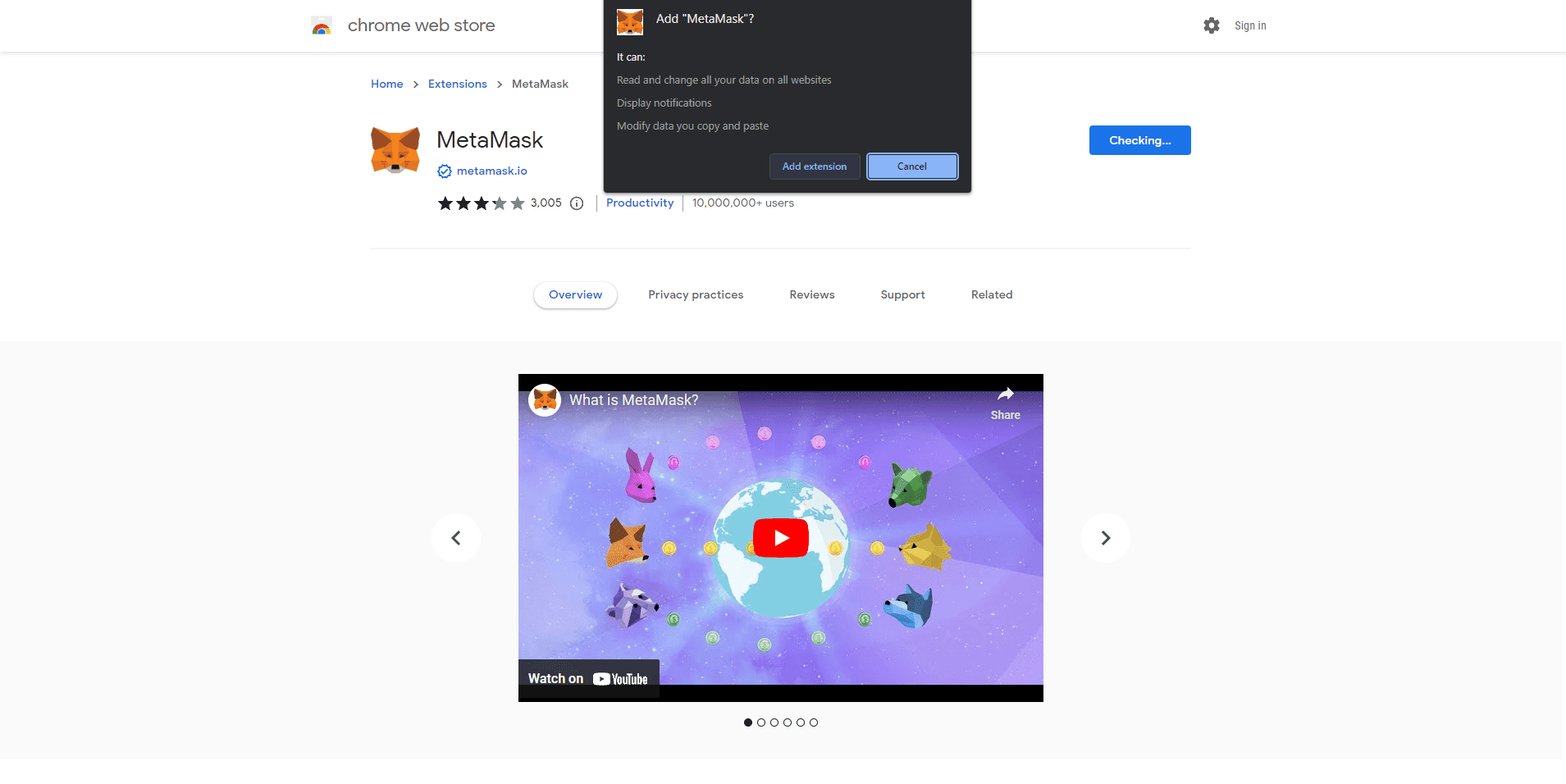 Installing Metamask Wallet