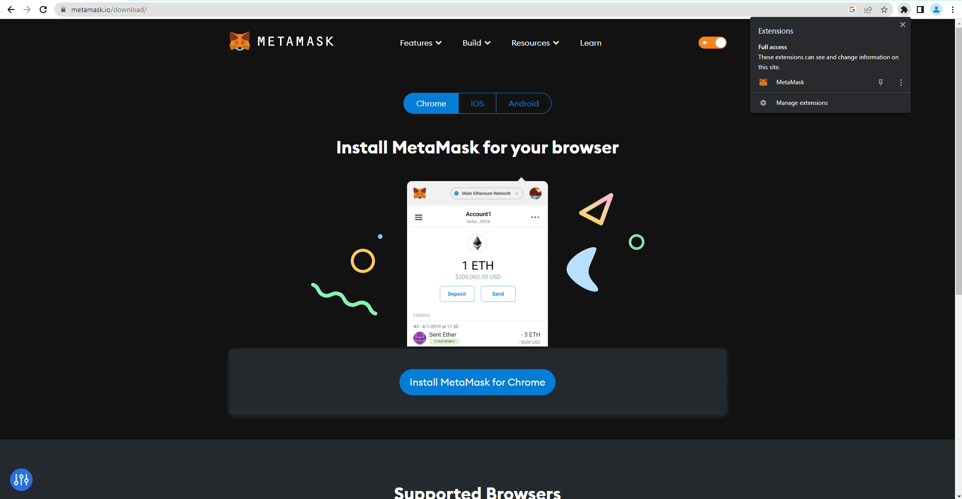 Metamask Wallet Extension