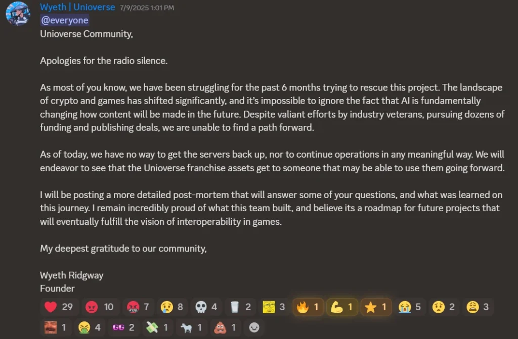 Unioverse And Might Action Heroes Web3 Games Shut Down This Week