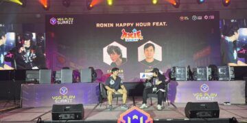 Jihoz Speaking Onstage During The Ronin Happy Hour At Ygg Play Summit 2025, Sharing New Axie Infinity Atias Legacy Gameplay Details