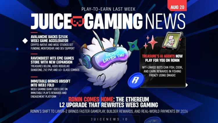 Play-To-Earn Weekly Recap: Ronin’s Ethereum L2 Move, Treasure Ai Agents, And Immutable’s Web2 Push